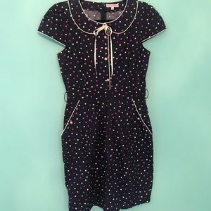 Navy blue retro dress polka dot rockabilly mod